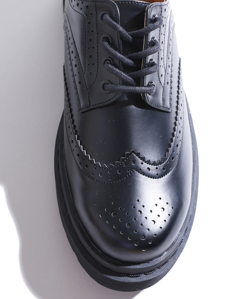 WEGO(ウィゴー)の「WEGO/ウィングチップシューズ(ドレスシューズ・メンズ・ブラック・SMALL/MEDIUM/LARGE)」の6枚目の写真