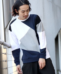 Confirm | Confirm / コンファーム 斜め切替ポンチTシャツ(Tシャツ/カットソー)