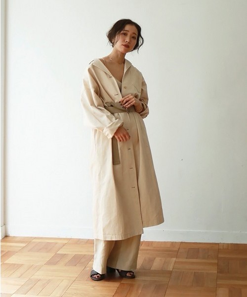 TODAYFUL(トゥデイフル)の「Vinatgeツイルコート(ステンカラーコート・レディース・ベージュ/キナリ・36inch/38inch)」の1枚目の写真