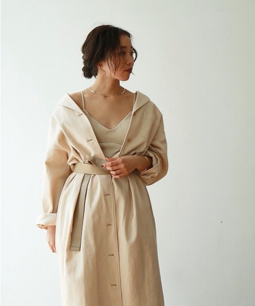 TODAYFUL(トゥデイフル)の「Vinatgeツイルコート(ステンカラーコート・レディース・ベージュ/キナリ・36inch/38inch)」の4枚目の写真