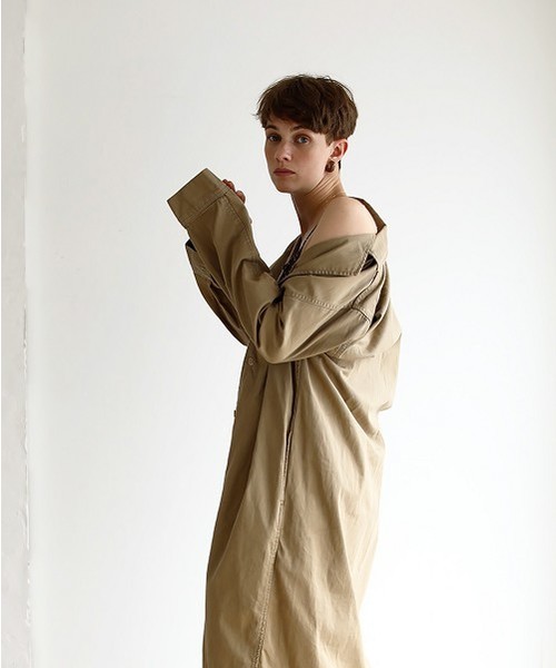 TODAYFUL(トゥデイフル)の「Vinatgeツイルコート(ステンカラーコート・レディース・ベージュ/キナリ・36inch/38inch)」の5枚目の写真