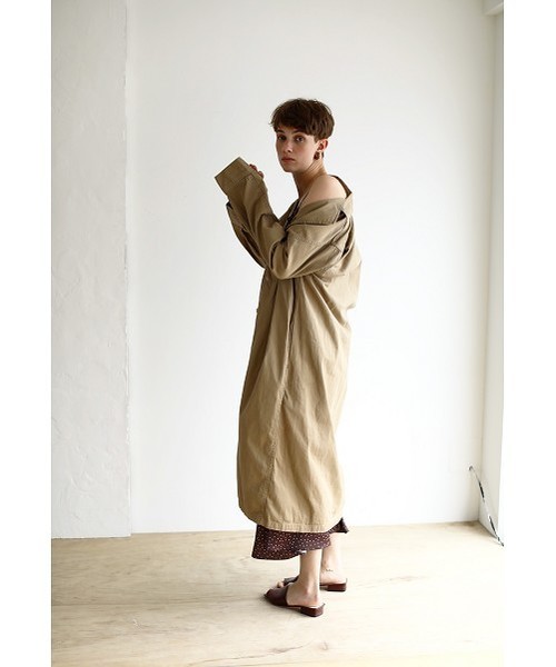 TODAYFUL(トゥデイフル)の「Vinatgeツイルコート(ステンカラーコート・レディース・ベージュ/キナリ・36inch/38inch)」の6枚目の写真