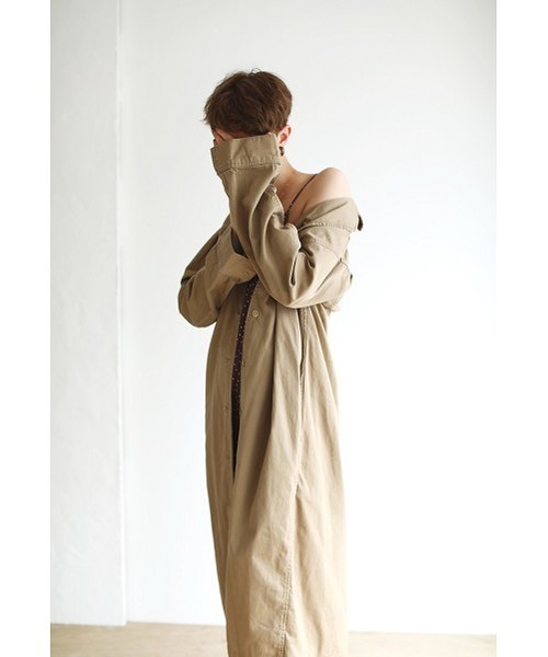 TODAYFUL(トゥデイフル)の「Vinatgeツイルコート(ステンカラーコート・レディース・ベージュ/キナリ・36inch/38inch)」の7枚目の写真