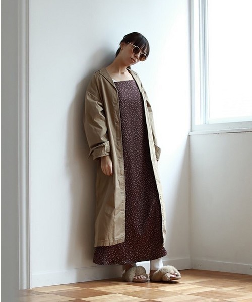 TODAYFUL(トゥデイフル)の「Vinatgeツイルコート(ステンカラーコート・レディース・ベージュ/キナリ・36inch/38inch)」の8枚目の写真