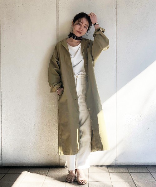 TODAYFUL(トゥデイフル)の「Vinatgeツイルコート(ステンカラーコート・レディース・ベージュ/キナリ・36inch/38inch)」の18枚目の写真