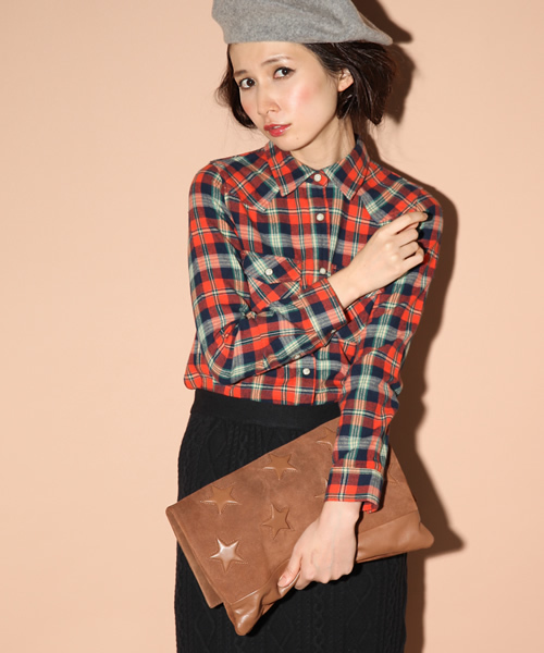 Ray BEAMS（レイビームス）の「□Ray BEAMS / ネルチェック ウエスタンシャツ（シャツ/ブラウス・レディース・レッド/オレンジ/ライトブルー・ONE SIZE）」の12枚目の写真