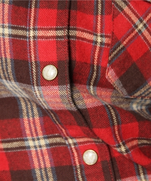 Ray BEAMS（レイビームス）の「□Ray BEAMS / ネルチェック ウエスタンシャツ（シャツ/ブラウス・レディース・レッド/オレンジ/ライトブルー・ONE SIZE）」の11枚目の写真
