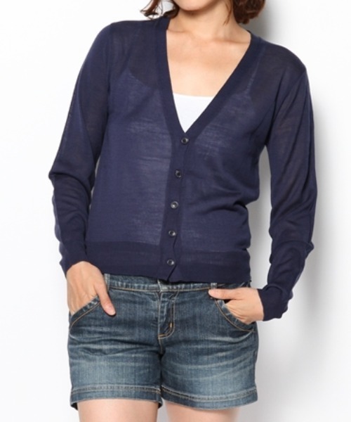 WEGO（ウィゴー）の「WEGO/カラーカーディガン（カーディガン/ボレロ・レディース・ホワイト/ブラック/ネイビー/ロイヤルブルー/イエロー/レッド・FREE）」の3枚目の写真