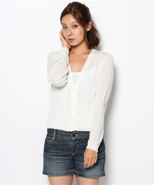 WEGO（ウィゴー）の「WEGO/カラーカーディガン（カーディガン/ボレロ・レディース・ホワイト/ブラック/ネイビー/ロイヤルブルー/イエロー/レッド・FREE）」の2枚目の写真