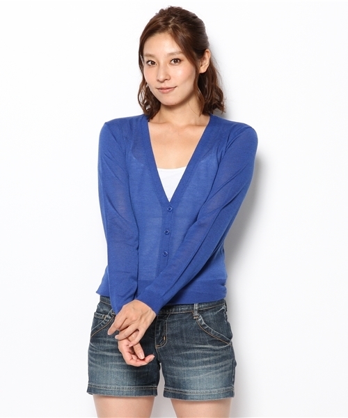 WEGO（ウィゴー）の「WEGO/カラーカーディガン（カーディガン/ボレロ・レディース・ホワイト/ブラック/ネイビー/ロイヤルブルー/イエロー/レッド・FREE）」の4枚目の写真