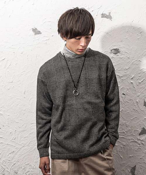 MinoriTY(マイノリティ)の「ニットフリースオーバーサイズトレーナー(スウェット・メンズ・ブラック/ネイビー/グレー/カモフラージュ/チェック・M/L)」の5枚目の写真