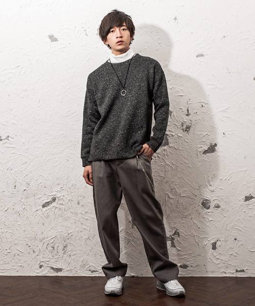 MinoriTY(マイノリティ)の「ニットフリースオーバーサイズトレーナー(スウェット・メンズ・ブラック/ネイビー/グレー/カモフラージュ/チェック・M/L)」の6枚目の写真