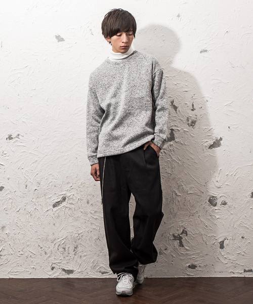 MinoriTY(マイノリティ)の「ニットフリースオーバーサイズトレーナー(スウェット・メンズ・ブラック/ネイビー/グレー/カモフラージュ/チェック・M/L)」の7枚目の写真