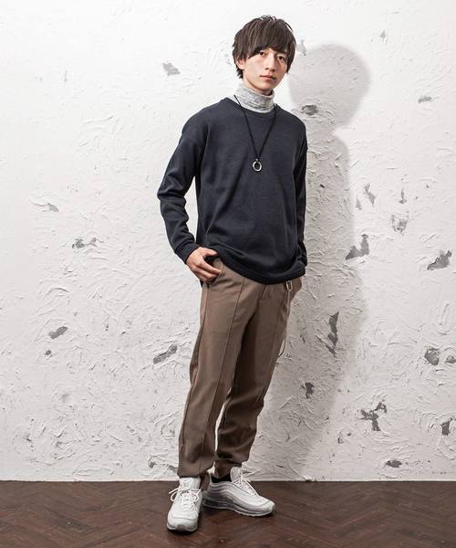 MinoriTY(マイノリティ)の「ニットフリースオーバーサイズトレーナー(スウェット・メンズ・ブラック/ネイビー/グレー/カモフラージュ/チェック・M/L)」の8枚目の写真