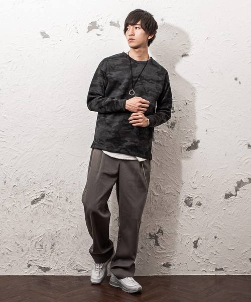 MinoriTY(マイノリティ)の「ニットフリースオーバーサイズトレーナー(スウェット・メンズ・ブラック/ネイビー/グレー/カモフラージュ/チェック・M/L)」の9枚目の写真