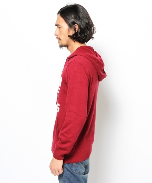adidas Originals（アディダスオリジナルス）の「アディダス オリジナルス ニット トレフォイル フーディ パーカ adidas Originals KNIT TREFOIL（パーカー・メンズ・グレー/バーガンディー/グリーン/ネイビー・LARGE/X-LARGE/MEDIUM）」の6枚目の写真