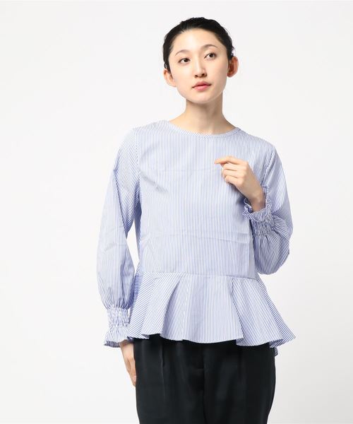 KOBE LETTUCE(コウベレタス)の「サイドスリット入りニットベスト&キャンディスリーブフレアシャツ(シャツ/ブラウス・レディース・ブラック/ネイビー/グレー・FREE)」の5枚目の写真