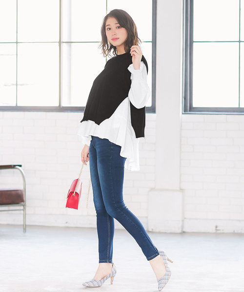 KOBE LETTUCE(コウベレタス)の「サイドスリット入りニットベスト&キャンディスリーブフレアシャツ(シャツ/ブラウス・レディース・ブラック/ネイビー/グレー・FREE)」の11枚目の写真