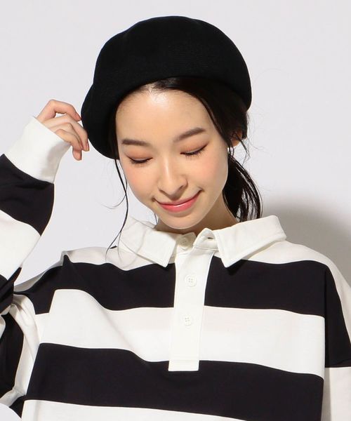 SHIPS（シップス）の「コットンベレー帽 19SS（ハンチング/ベレー帽・レディース・ライトグレー/ブラック/ベージュ・ONE SIZE）」の2枚目の写真