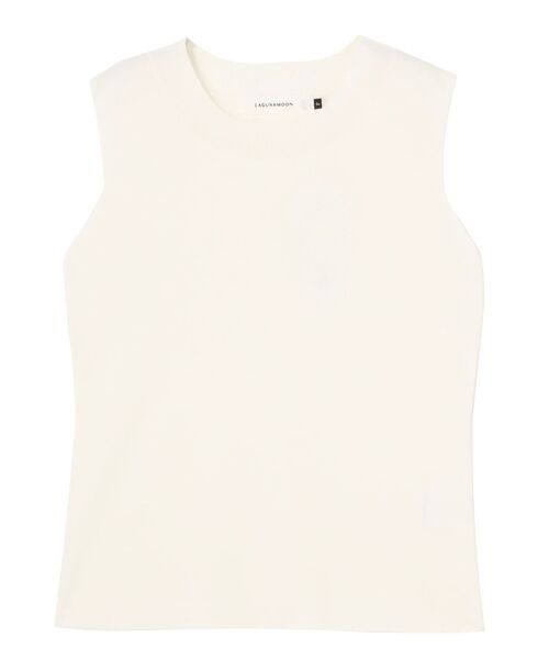 LAGUNAMOON(ラグナムーン)の「ミニマルノースリーブプルオーバー(ニット/セーター)」|ホワイト