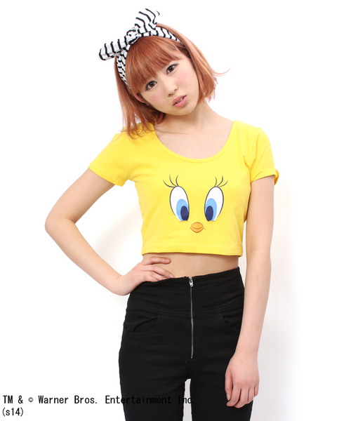 WEGO（ウィゴー）の「WEGO/Looney　TunesプリントTシャツ（Tシャツ/カットソー・レディース・杢グレー/イエロー/ブラック・FREE）」の3枚目の写真