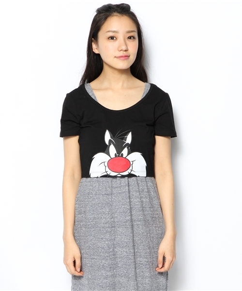 WEGO（ウィゴー）の「WEGO/Looney　TunesプリントTシャツ（Tシャツ/カットソー・レディース・杢グレー/イエロー/ブラック・FREE）」の6枚目の写真