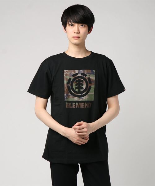 ELEMENT(エレメント)の「半袖Tシャツ ELEMENT LOGO BLOCK AJ021-206(Tシャツ/カットソー・メンズ・ホワイト/ブラック・M/L/XL)」の1枚目の写真