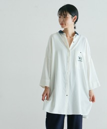 NOMBRE IMPAIR | 【Fabric in Italy】２重織アキハ ストライプワイドシャツ(シャツ/ブラウス)