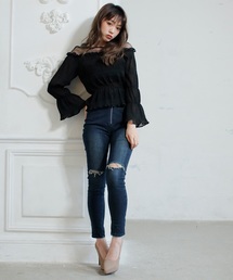 LIPSERVICE | フロントZIPスキニーDenimパンツ(デニムパンツ)