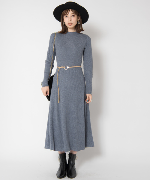 LAYMEE(レイミー)の「Fia knit OP / フィアニットワンピ(ワンピース)」|グレー