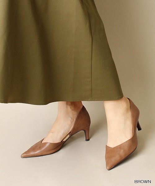 RANDA（ランダ）の「ストレスフリー/サイドオープンポインテッドトゥパンプス（パンプス・レディース・ブラック/グレー/カーキ/その他/ブラウン/グレイッシュベージュ・23/24/25/25.5/22.5/24.5/23.5/22）」の4枚目の写真