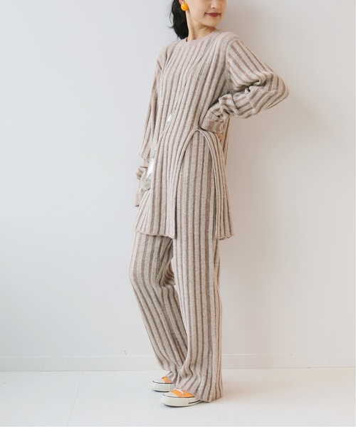 SLOBE citron.(スローブシトロン)の「SLOBE citron. バイカラーリブニットパンツ◆(その他パンツ・レディース・ベージュ/ブラウン・FREE)」の16枚目の写真