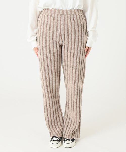SLOBE citron.(スローブシトロン)の「SLOBE citron. バイカラーリブニットパンツ◆(その他パンツ・レディース・ベージュ/ブラウン・FREE)」の5枚目の写真