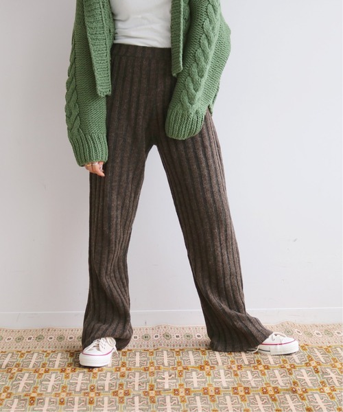 SLOBE citron.(スローブシトロン)の「SLOBE citron. バイカラーリブニットパンツ◆(その他パンツ・レディース・ベージュ/ブラウン・FREE)」の21枚目の写真