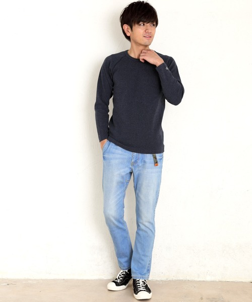 KRIFF MAYER（クリフメイヤー）の「スーパーヘビーリップルロンTEE（Tシャツ/カットソー・メンズ・ブラック/ネイビー/グレー/ナチュラル/ホワイト×ネイビー/チャコールグレー×ブラック・SMALL/MEDIUM/LARGE/X-LARGE）」の22枚目の写真