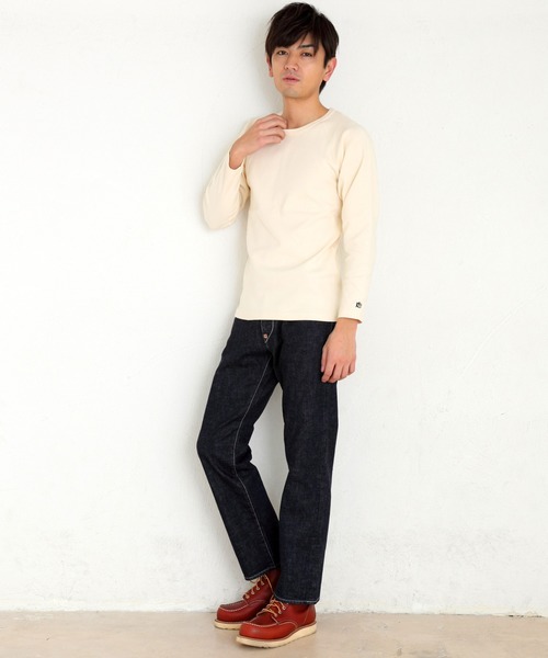 KRIFF MAYER（クリフメイヤー）の「スーパーヘビーリップルロンTEE（Tシャツ/カットソー・メンズ・ブラック/ネイビー/グレー/ナチュラル/ホワイト×ネイビー/チャコールグレー×ブラック・SMALL/MEDIUM/LARGE/X-LARGE）」の14枚目の写真