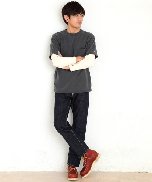 KRIFF MAYER（クリフメイヤー）の「スーパーヘビーリップルロンTEE（Tシャツ/カットソー・メンズ・ブラック/ネイビー/グレー/ナチュラル/ホワイト×ネイビー/チャコールグレー×ブラック・SMALL/MEDIUM/LARGE/X-LARGE）」の13枚目の写真