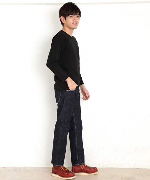 KRIFF MAYER（クリフメイヤー）の「スーパーヘビーリップルロンTEE（Tシャツ/カットソー・メンズ・ブラック/ネイビー/グレー/ナチュラル/ホワイト×ネイビー/チャコールグレー×ブラック・SMALL/MEDIUM/LARGE/X-LARGE）」の10枚目の写真