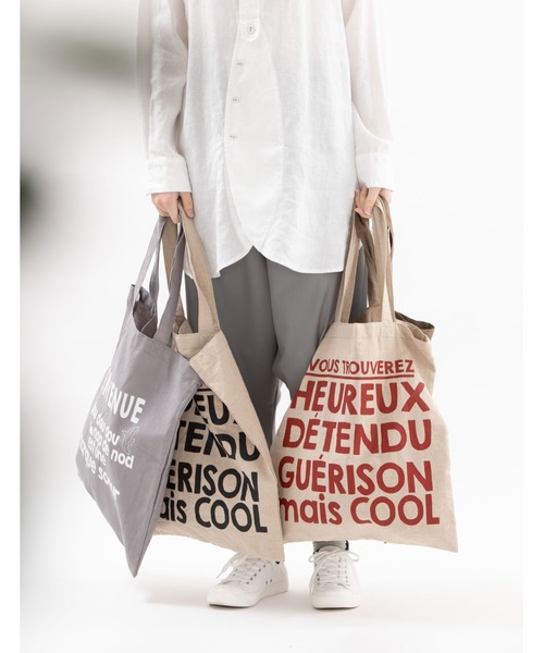 nop de nod（ノップドゥノッド）の「マルシェバッグ (Laukku fold)（トートバッグ・レディース・グレー/モカ/クリアレッド/スミクロ/ネイビー/カーキ・8/3）」の11枚目の写真