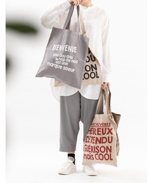 nop de nod（ノップドゥノッド）の「マルシェバッグ (Laukku fold)（トートバッグ・レディース・グレー/モカ/クリアレッド/スミクロ/ネイビー/カーキ・8/3）」の12枚目の写真