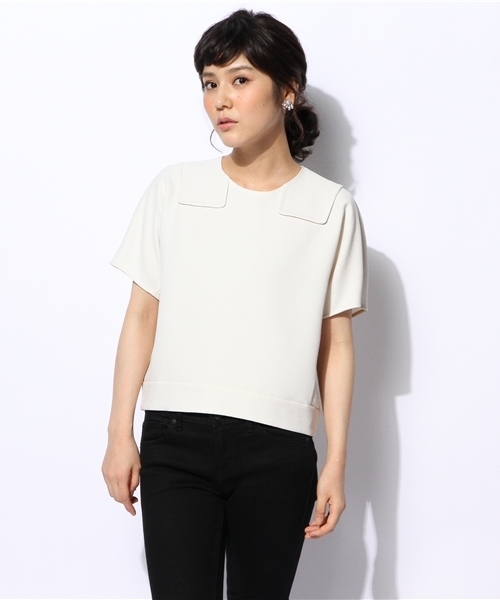 EDIT. FOR LULU（エディットフォールル）の「◆JENEVIEVEコラボクレーププルオーバー（シャツ/ブラウス・レディース・ホワイト/ピンク・FREE）」の2枚目の写真