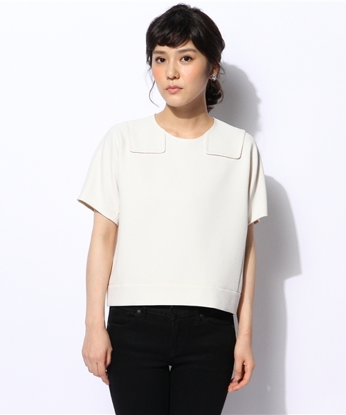 EDIT. FOR LULU（エディットフォールル）の「◆JENEVIEVEコラボクレーププルオーバー（シャツ/ブラウス・レディース・ホワイト/ピンク・FREE）」の4枚目の写真