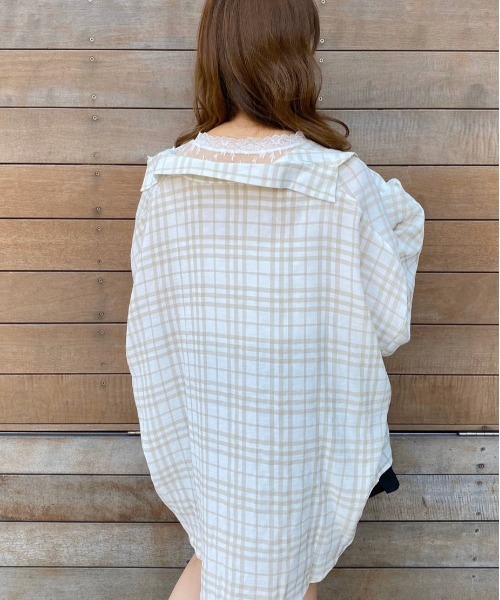 apres jour（アプレジュール）の「アソートチェックBIGシャツ【ZOZOTOWN限定アイテム】（シャツ/ブラウス・レディース・ベージュ/オフホワイト/ライトベージュ・フリー）」の6枚目の写真