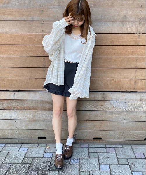 apres jour（アプレジュール）の「アソートチェックBIGシャツ【ZOZOTOWN限定アイテム】（シャツ/ブラウス・レディース・ベージュ/オフホワイト/ライトベージュ・フリー）」の7枚目の写真