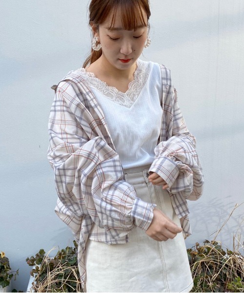 apres jour（アプレジュール）の「アソートチェックBIGシャツ【ZOZOTOWN限定アイテム】（シャツ/ブラウス・レディース・ベージュ/オフホワイト/ライトベージュ・フリー）」の8枚目の写真