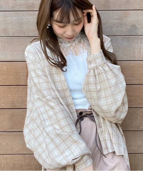 apres jour（アプレジュール）の「アソートチェックBIGシャツ【ZOZOTOWN限定アイテム】（シャツ/ブラウス・レディース・ベージュ/オフホワイト/ライトベージュ・フリー）」の13枚目の写真