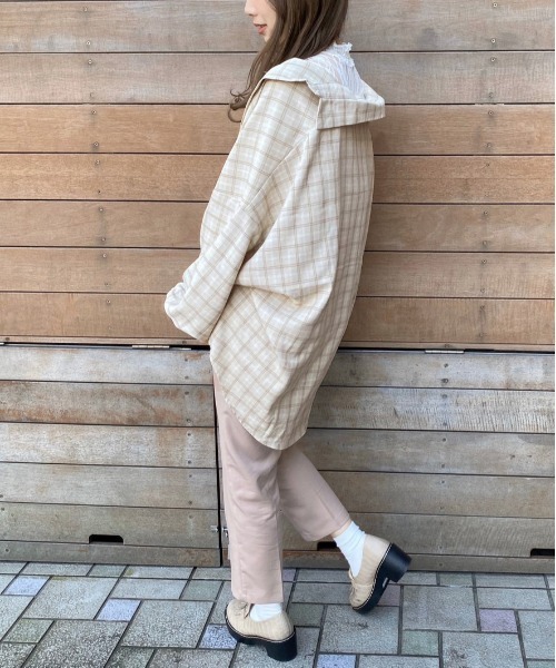 apres jour（アプレジュール）の「アソートチェックBIGシャツ【ZOZOTOWN限定アイテム】（シャツ/ブラウス・レディース・ベージュ/オフホワイト/ライトベージュ・フリー）」の15枚目の写真
