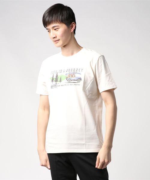 OUTDOOR PRODUCTS APPAREL(アウトドアプロダクツアパレル)の「ドライ機能付き グラフィックプリントT 速乾性(Tシャツ/カットソー・メンズ・ブラウン/アイボリー/ベージュ/ホワイト系その他/エメラルド/ホワイト/ネイビー/ブラック/オレンジ/チャコールグレー・MEDIUM/LARGE/X-LARGE/SMALL)」の3枚目の写真
