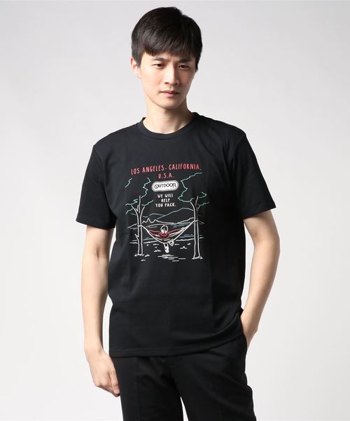 OUTDOOR PRODUCTS APPAREL(アウトドアプロダクツアパレル)の「ドライ機能付き グラフィックプリントT 速乾性(Tシャツ/カットソー・メンズ・ブラウン/アイボリー/ベージュ/ホワイト系その他/エメラルド/ホワイト/ネイビー/ブラック/オレンジ/チャコールグレー・MEDIUM/LARGE/X-LARGE/SMALL)」の4枚目の写真