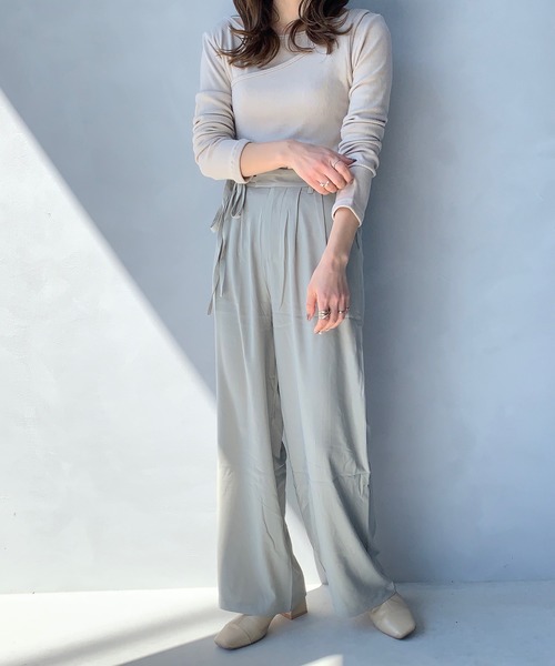 LE MORE（リモア）の「ウエストリボンタックパンツ（その他パンツ・レディース・ベージュ/グレー・FREE）」の7枚目の写真